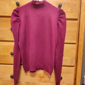 Express Ultra Soft Ruched Shoulder Mock Neck Sweater